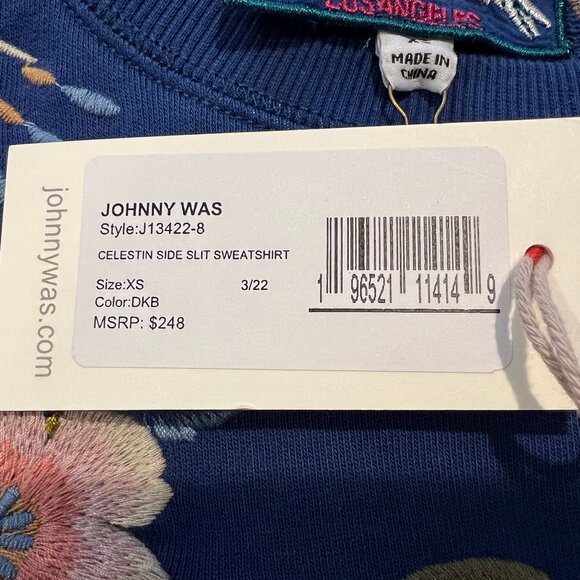 Johnny Was Celestin Side-Split Sweatshirt size XS - Picture 8 of 10